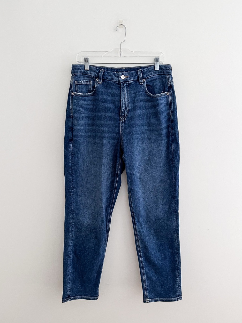 American Eagle Curvy Mom Jean Medium Wash Tapered Crop Leg High Rise Size 10R - Picture 2 of 10